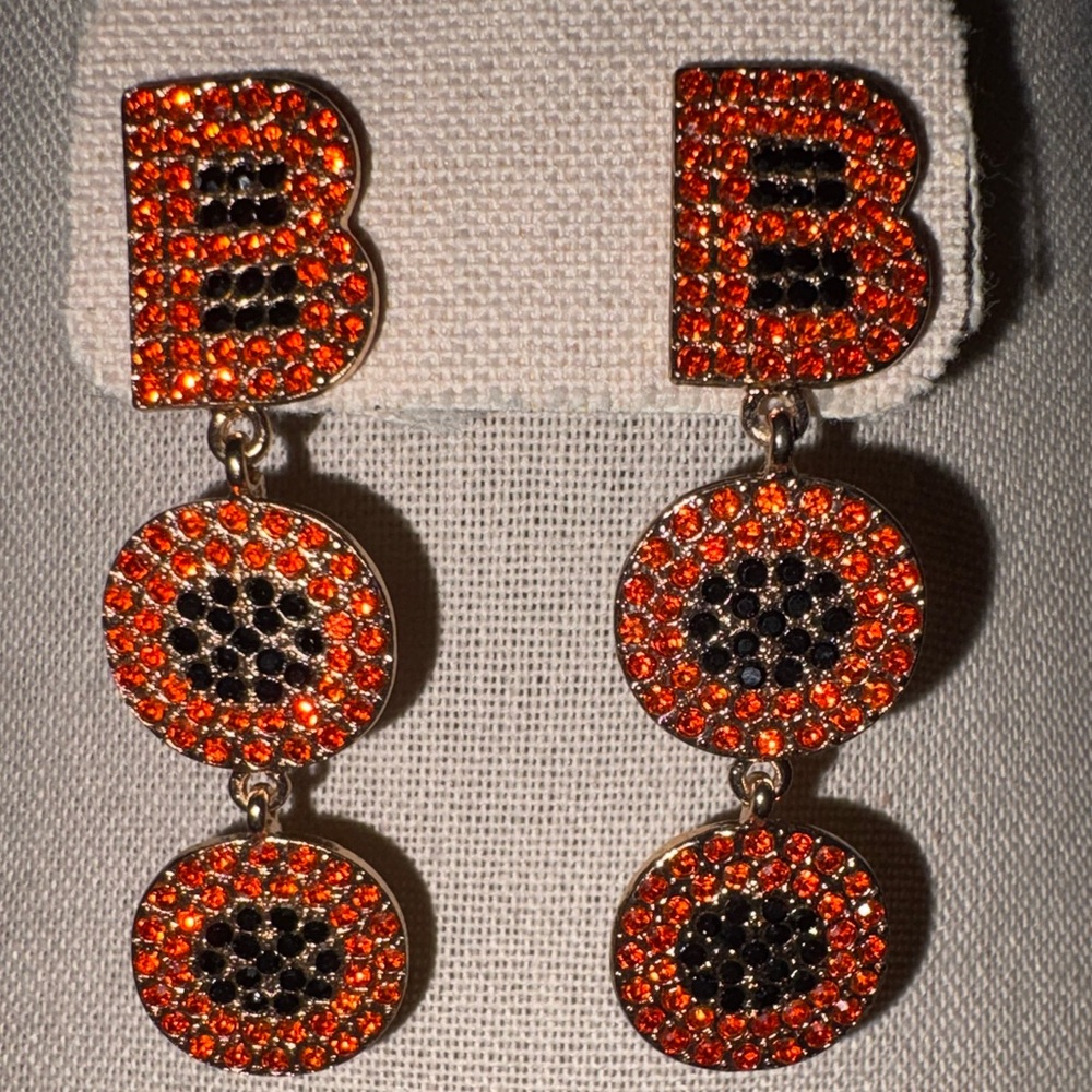 Boo Orange and Black Dangle Earrings